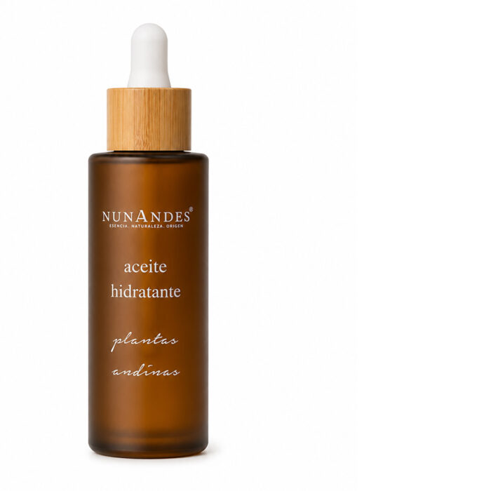 Aceite hidratante natural para rostro y cabello que ayuda a nutrir, hidratar y suavizar la piel y el cabello con ingredientes de origen natural.