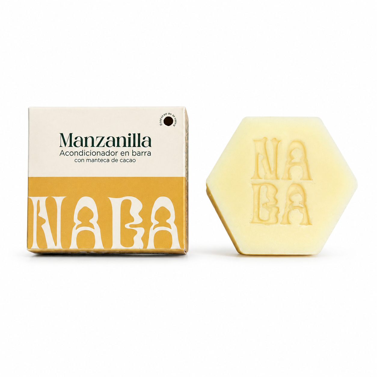 Acondicionador en barra natural elaborado con ingredientes vegetales para nutrir, hidratar y suavizar el cabello