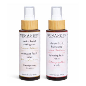 Tónico facial natural para refrescar, equilibrar e hidratar la piel del rostro.