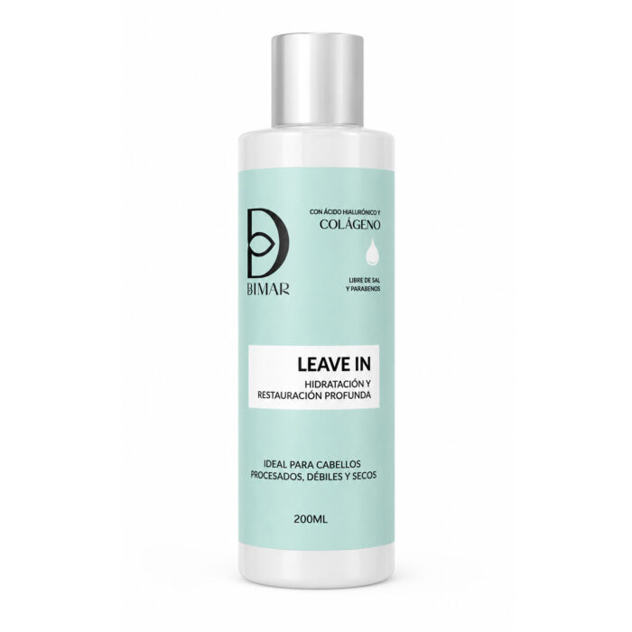 Crema de peinar sin enjuague natural con ácido hialurónico y colágeno para hidratar y restaurar el cabello.