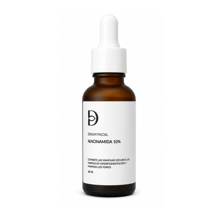 Sérum facial de niacinamida al 10 % para complementar la rutina diaria de cuidado facial.