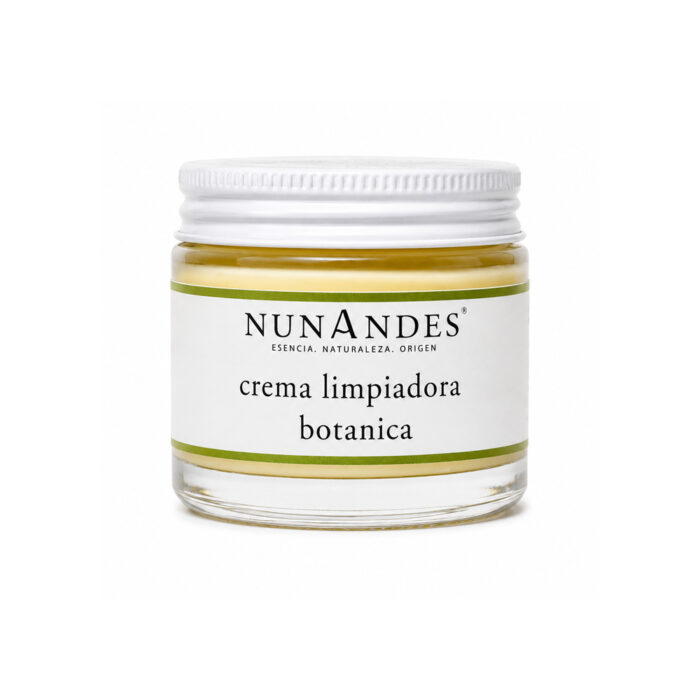 Crema limpiadora facial botánica de doble acción para limpiar el rostro y eliminar impurezas.