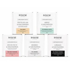 Limpiador facial natural disponible en diferentes variedades para limpiar y cuidar la piel del rostro.